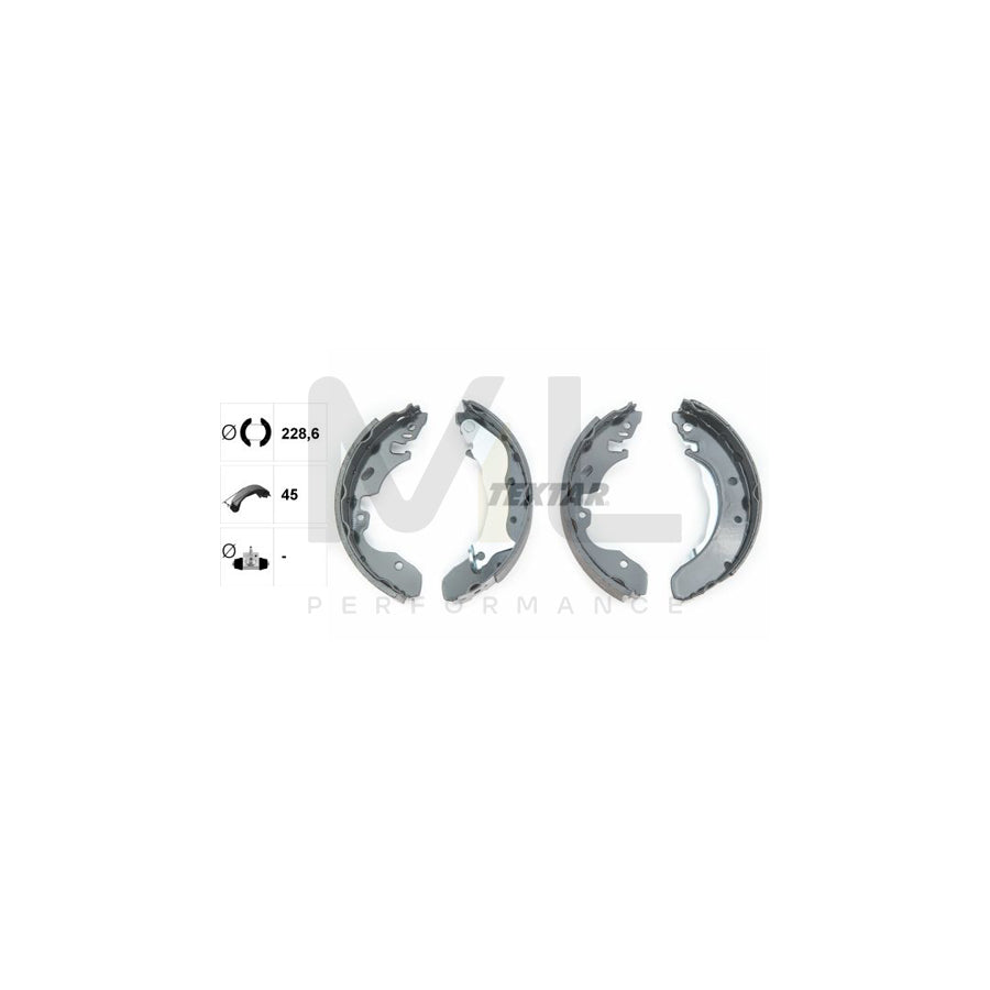 TEXTAR 91049400 Brake Shoe Set for FORD MONDEO with handbrake lever