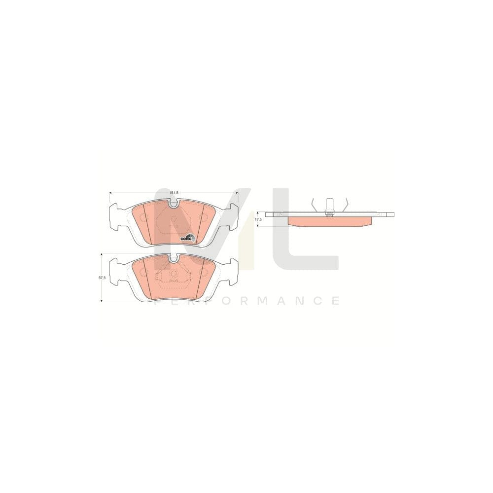 TRW Cotec Gdb1100 Brake Pad Set Prepared For Wear Indicator