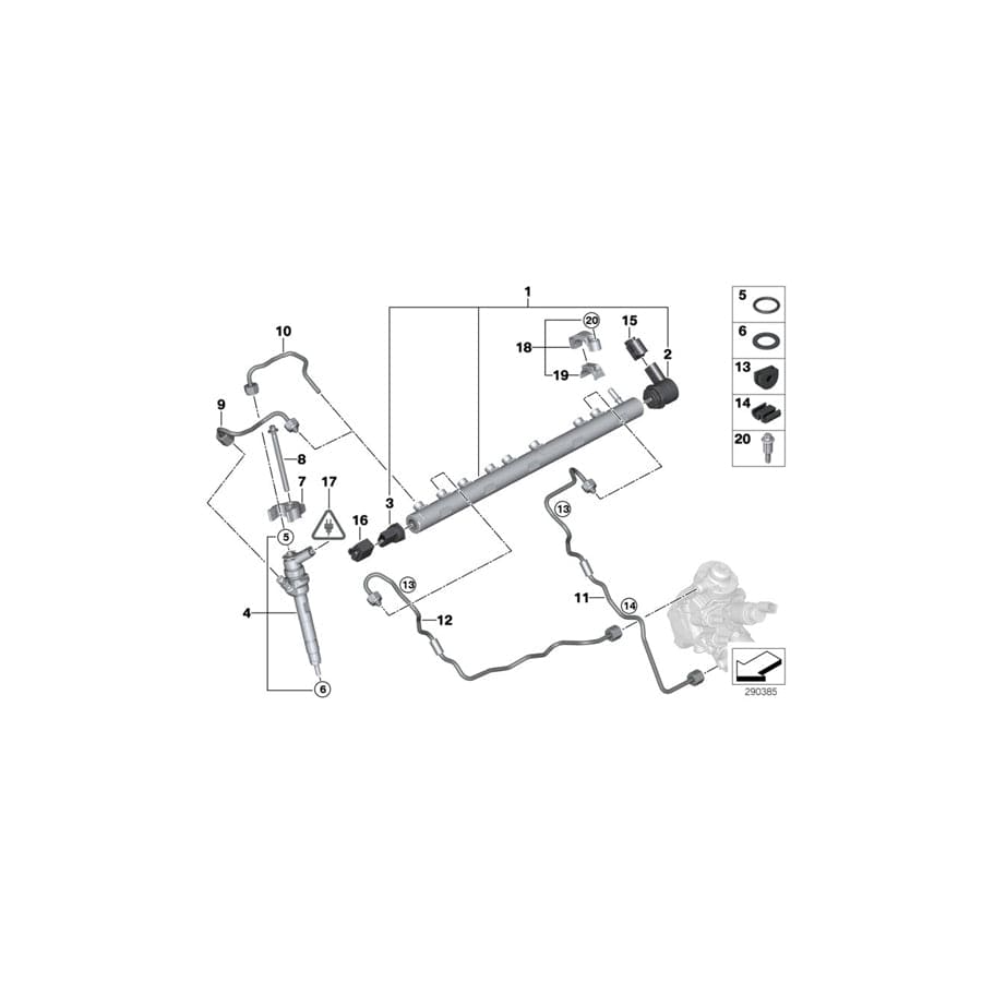 Genuine BMW 13538506547 F36 F31 F25 Pressure Hose Assy 45081 (Inc. 730d, 430d & 730Ld)