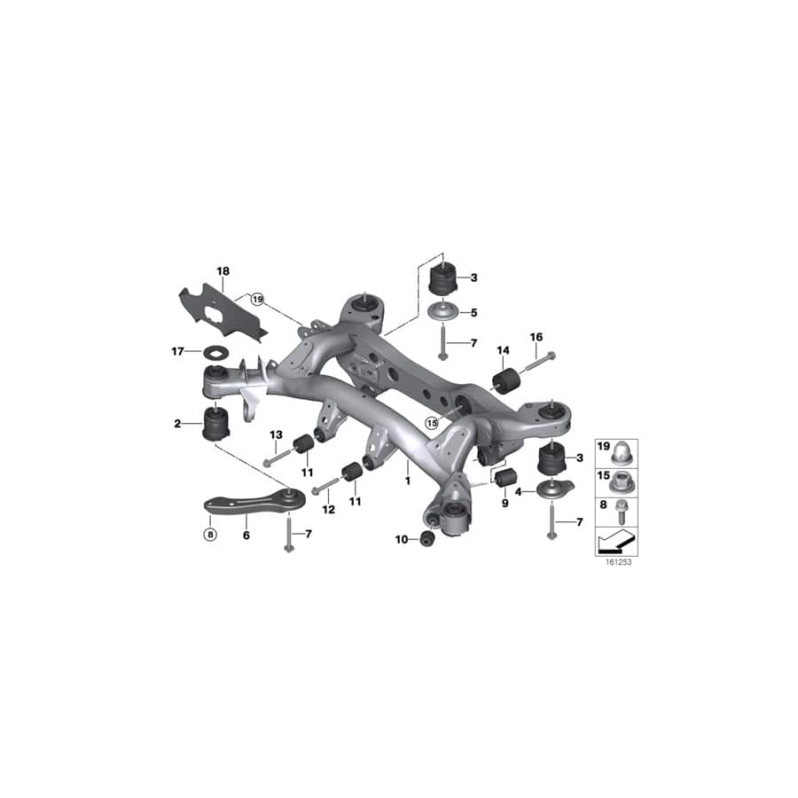 Genuine BMW 33306776888 E91 Stopper, Rear Right (Inc. 330xi)