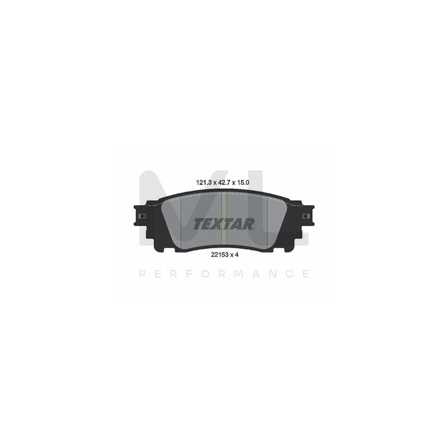 TEXTAR 2215301 Brake pad set not prepared for wear indicator