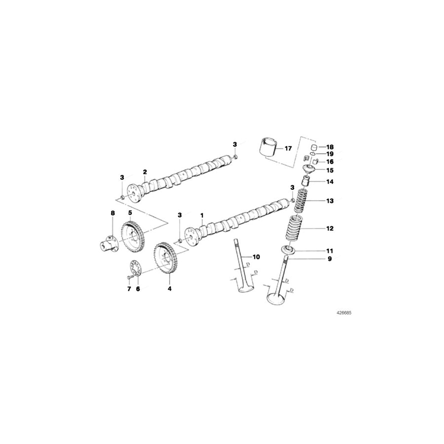 Genuine BMW 11311319006 Camshaft Exhaust S14 304' (Inc. E36 318iS & E30 M3)