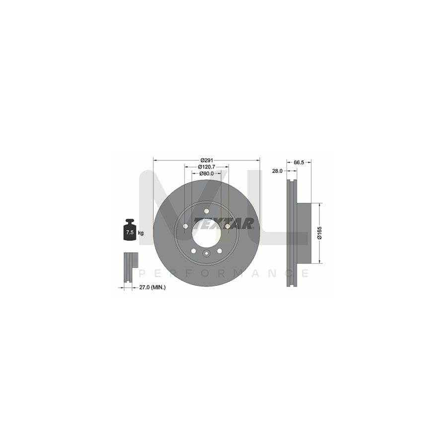 TEXTAR 92140200 Brake Disc Internally Vented, without wheel hub, without wheel studs  - 1 piece