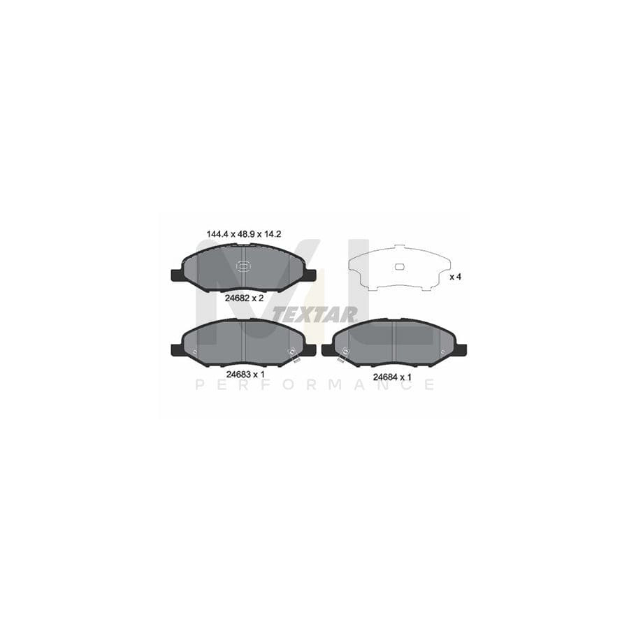 TEXTAR 2468201 Brake pad set with acoustic wear warning