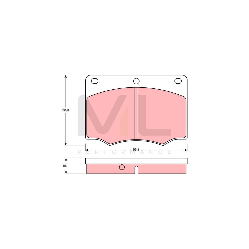 TRW Gdb674 Brake Pad Set Not Prepared For Wear Indicator