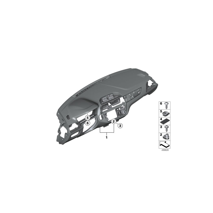 Genuine BMW 51457943490 F22 F20 F23 Instrument Panel SCHWARZ (Inc. 118i, 218i & 116d ed)
