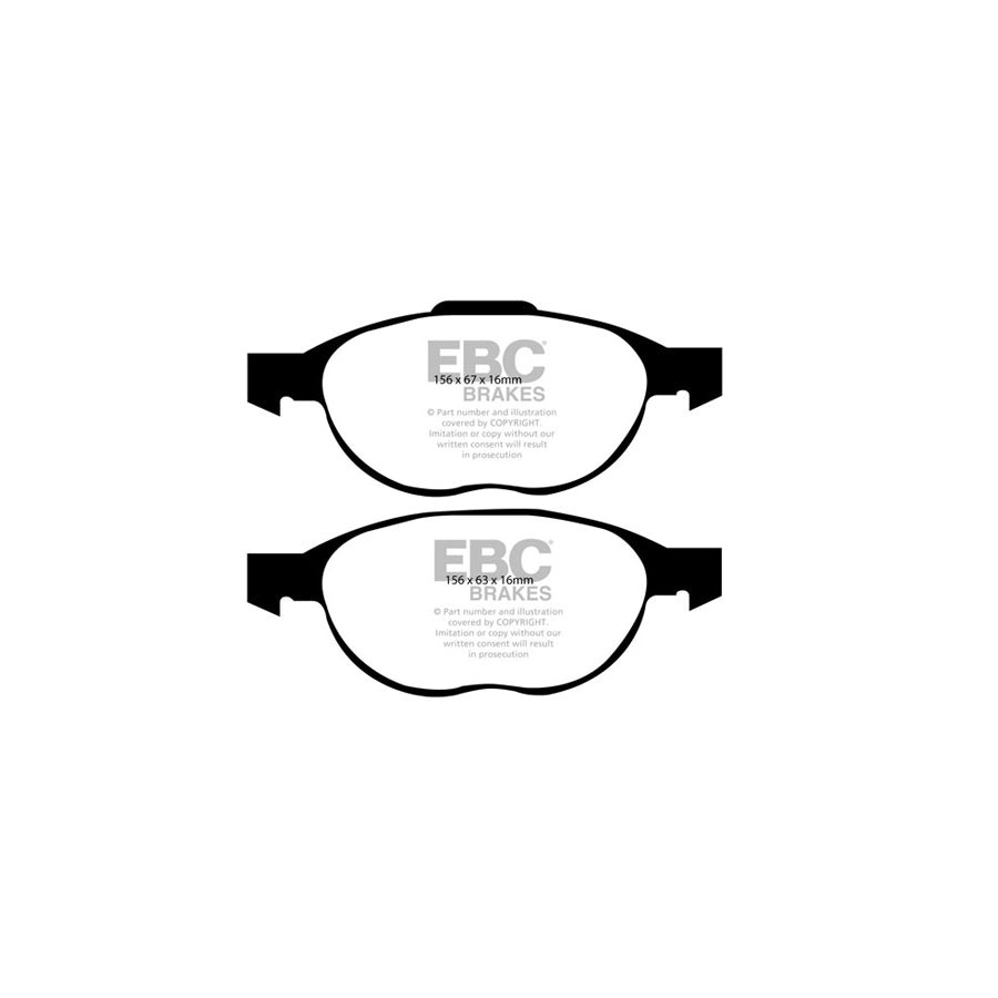 EBC PD03KF681 Mazda Yellowstuff Front Brake Pad & Plain Disc Kit - ATE Caliper (Inc. Mazda 3 & Mazda 5) 2 | ML Performance UK Car Parts