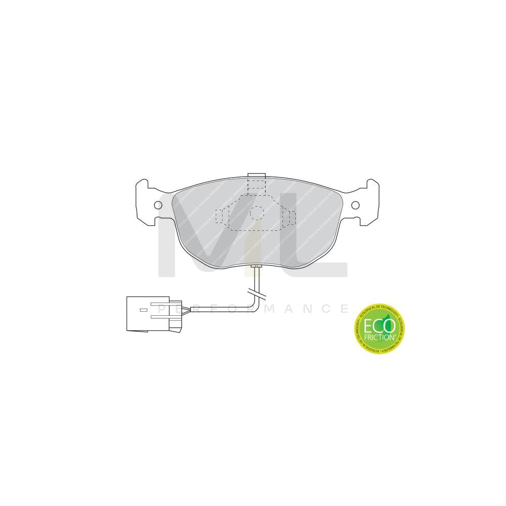 Ferodo Premier Eco Friction FDB767 Brake Pad Set Incl. Wear Warning Contact, With Piston Clip