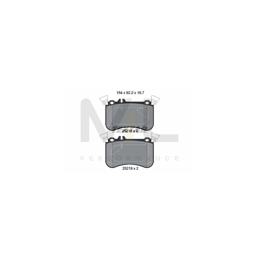 TEXTAR 2521905 Brake pad set prepared for wear indicator, with counterweights