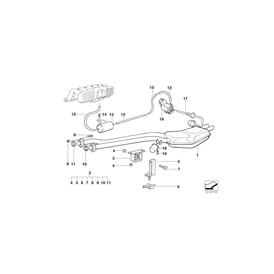 Genuine BMW 18101740949 E36 Pipe D=5mm (Inc. 328i)