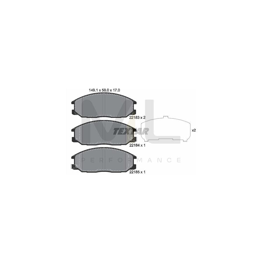 TEXTAR 2218301 Brake pad set for SSANGYONG Rexton W with acoustic wear warning