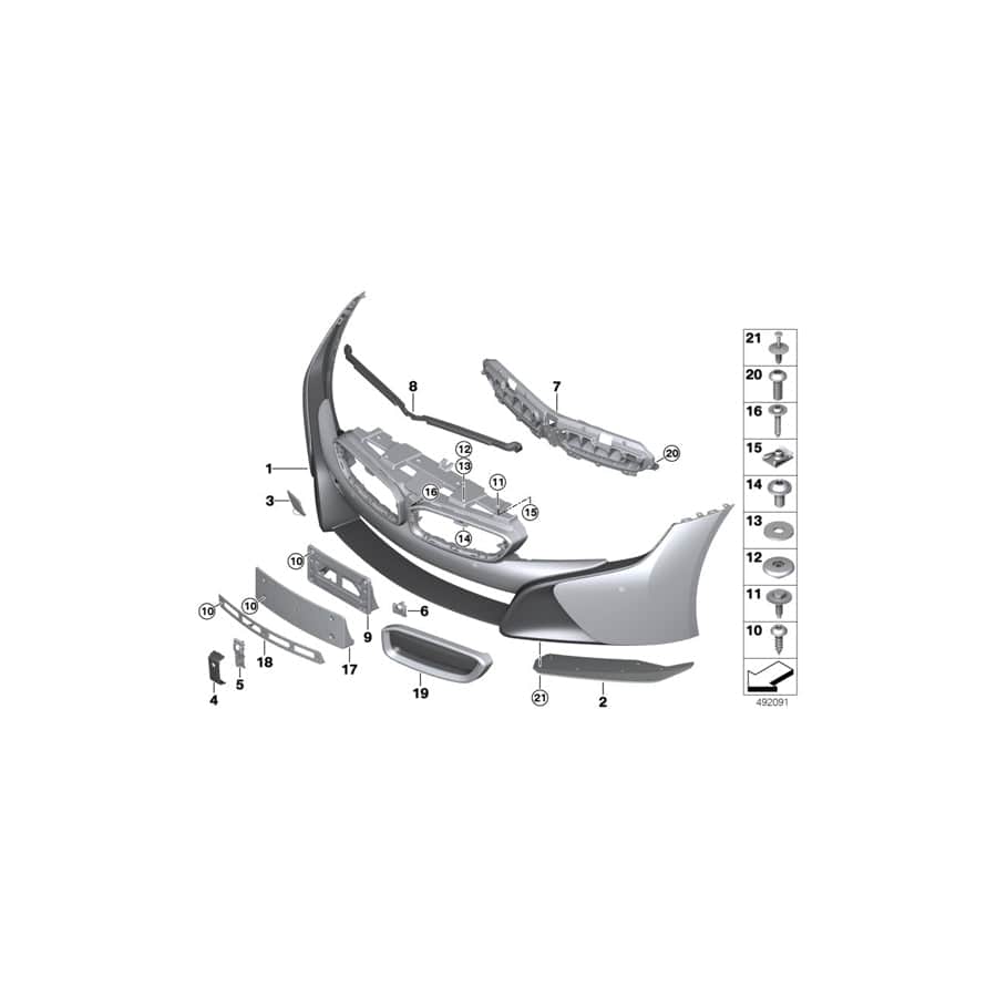 Genuine BMW 51117336193 I15 Bracket, License Plate, Front US / JAPAN (Inc. i8)