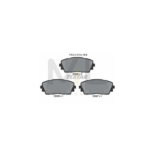TEXTAR 2536501 Brake pad set with acoustic wear warning