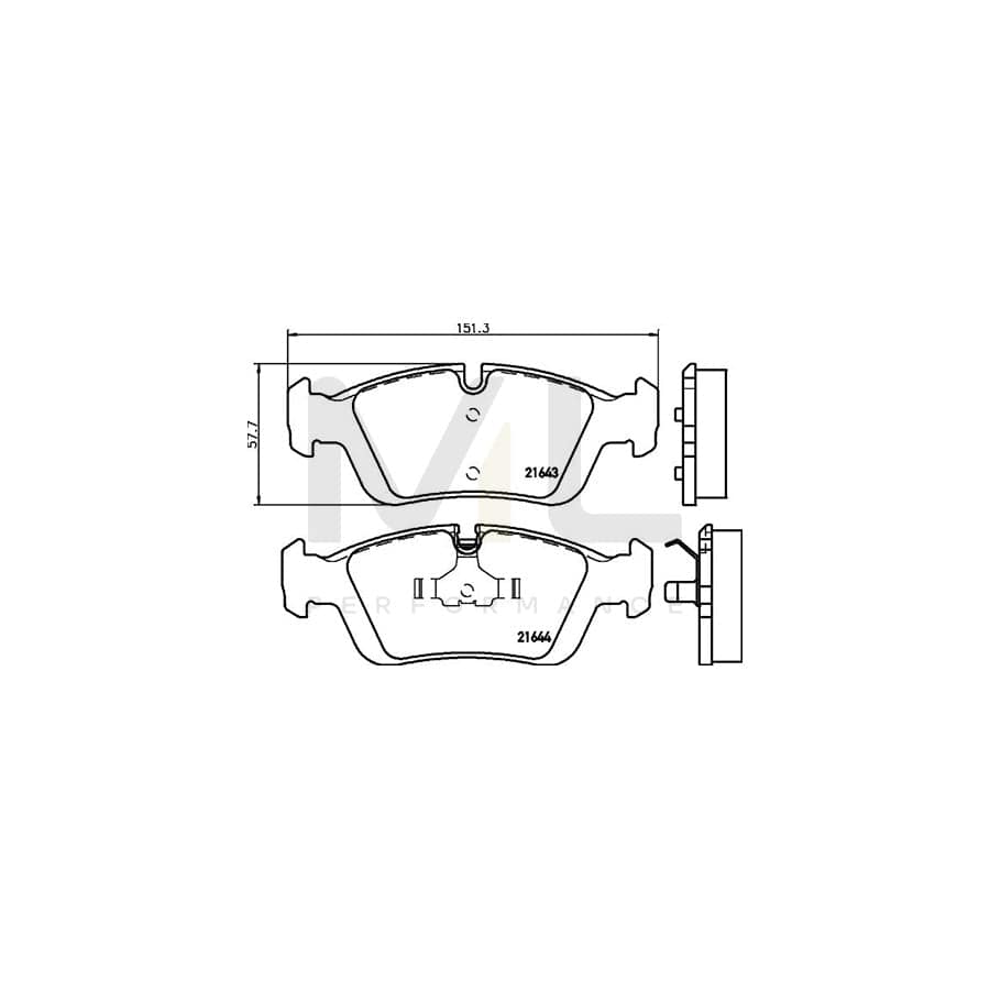 TEXTAR 2164302 Brake pad set prepared for wear indicator