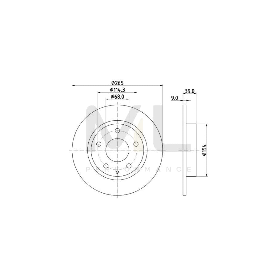 HELLA PRO 8DD 355 120-461 Brake Disc Solid, Coated, without wheel hub, without wheel studs | ML Performance Car Parts