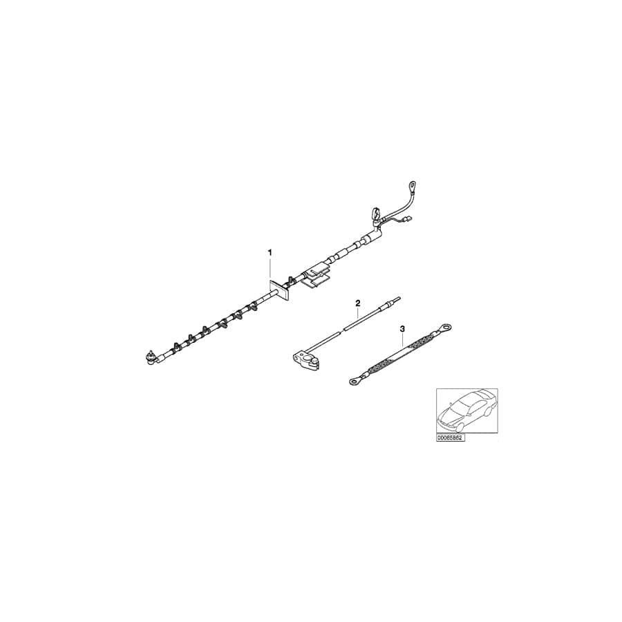 Genuine BMW 61126902418 E52 Battery Cable Negative (Inc. ALPINA V8 & Z8)
