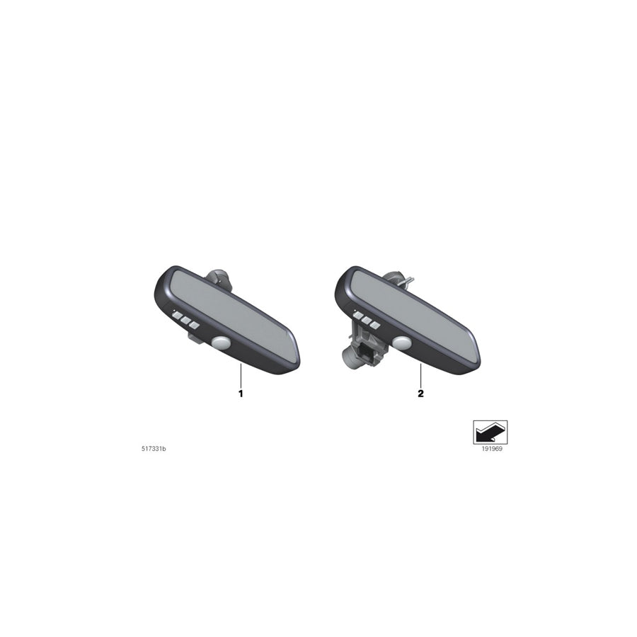 Genuine BMW 51169224345 F13 F25 Rearview Mirror Ec / Led / Gto (Inc. 750LiX, 750i & M5)