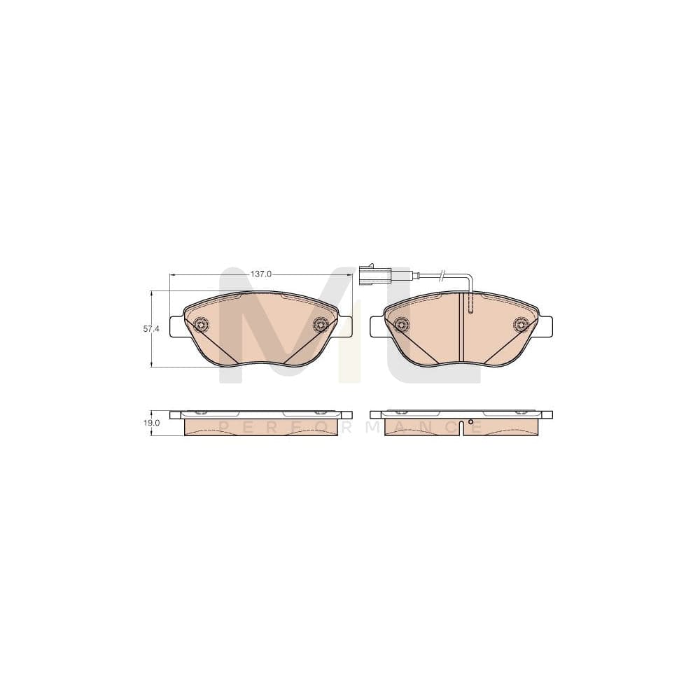 TRW Gdb2001 Brake Pad Set Incl. Wear Warning Contact