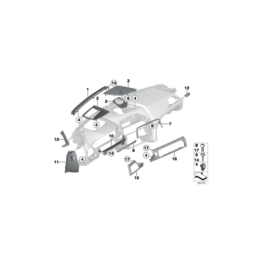 Genuine BMW 51459197513 F12 F13 Cover, Dashboard, Poplar Woodgrain, Left PERLGLANZ CHROM (Inc. 640dX, 640d & 650iX 4.0)