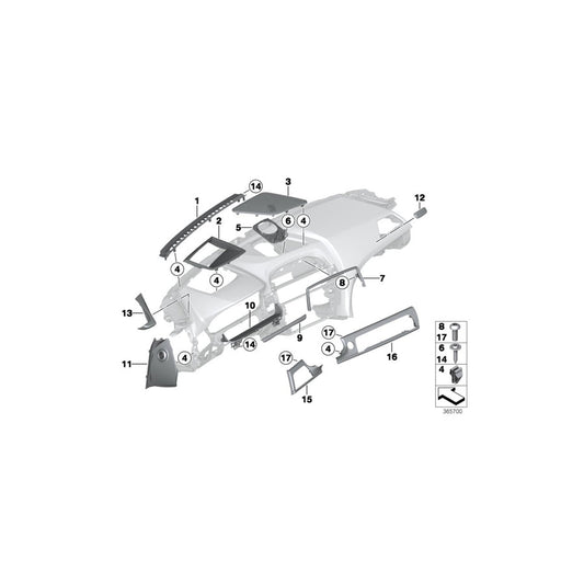 Genuine BMW 51459197513 F12 F13 Cover, Dashboard, Poplar Woodgrain, Left PERLGLANZ CHROM (Inc. 640dX, 640d & 650iX 4.0)