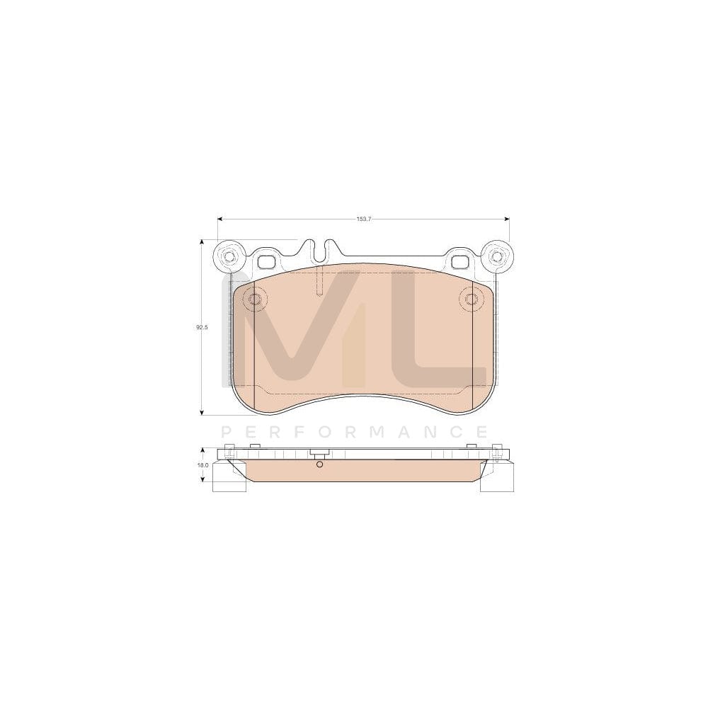 TRW Gdb1972 Brake Pad Set Prepared For Wear Indicator