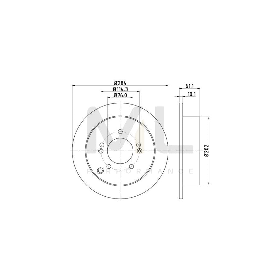 HELLA 8DD 355 111-421 Brake Disc Solid, without wheel hub, without wheel studs | ML Performance Car Parts