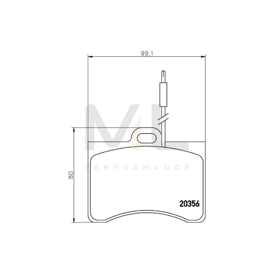 TEXTAR 2035604 Brake pad set with integrated wear warning contact