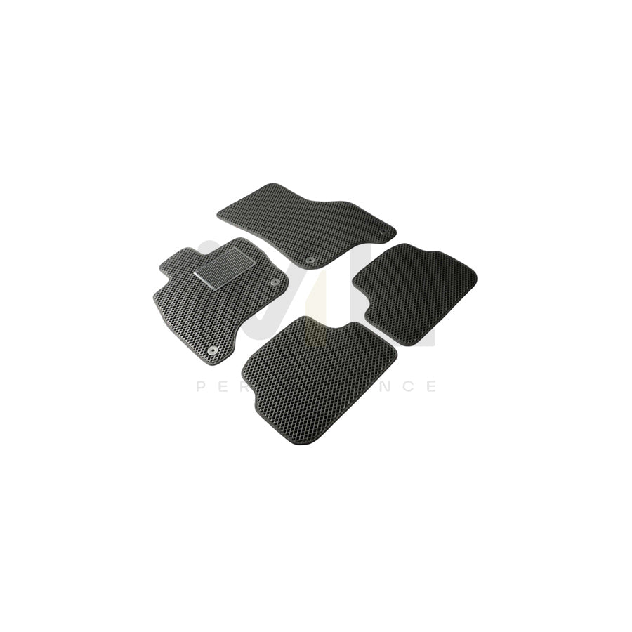 WALSER Qlean 55003 Floor mat set Elastomer, EVA foam, Front and Rear, Quantity: 4, Black