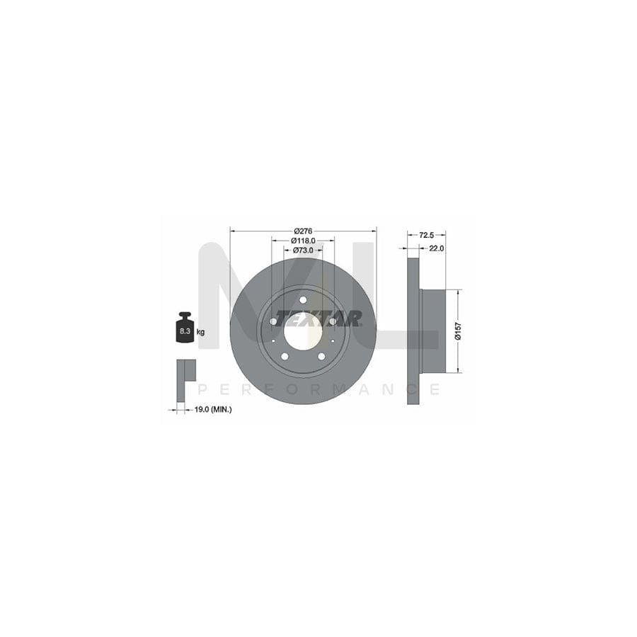 TEXTAR 93104603 Brake Disc for IVECO Daily Solid, without wheel hub, without wheel studs  - 1 piece
