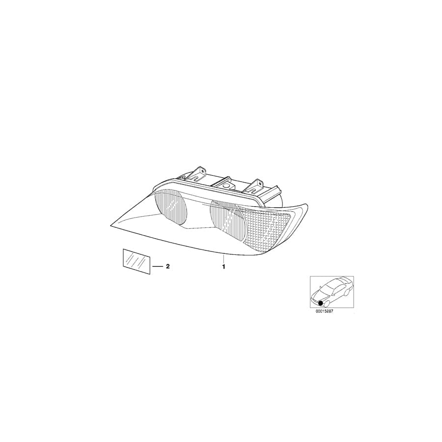 Genuine BMW 63128379707 E36 Headlight Left (Inc. Z3)