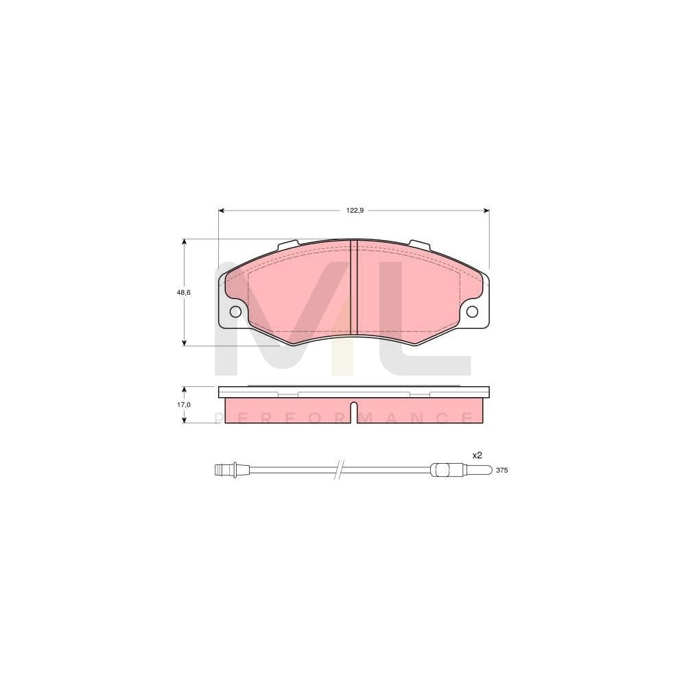 TRW Gdb903 Brake Pad Set For Renault 21 Incl. Wear Warning Contact