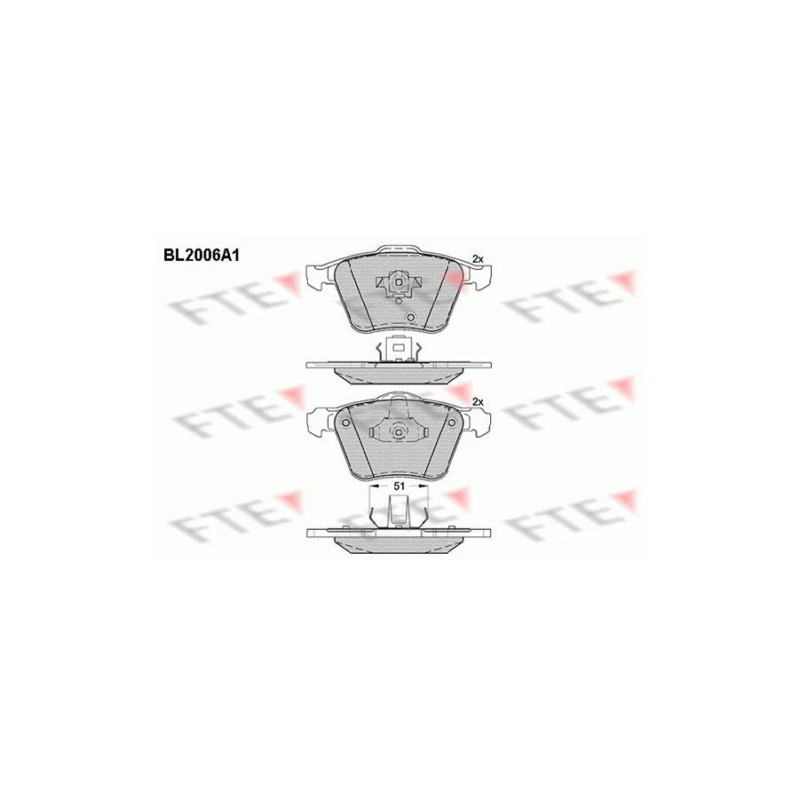 FTE Bl2006A1 Brake Pad Set for Volvo Xc90 I (C, 275)