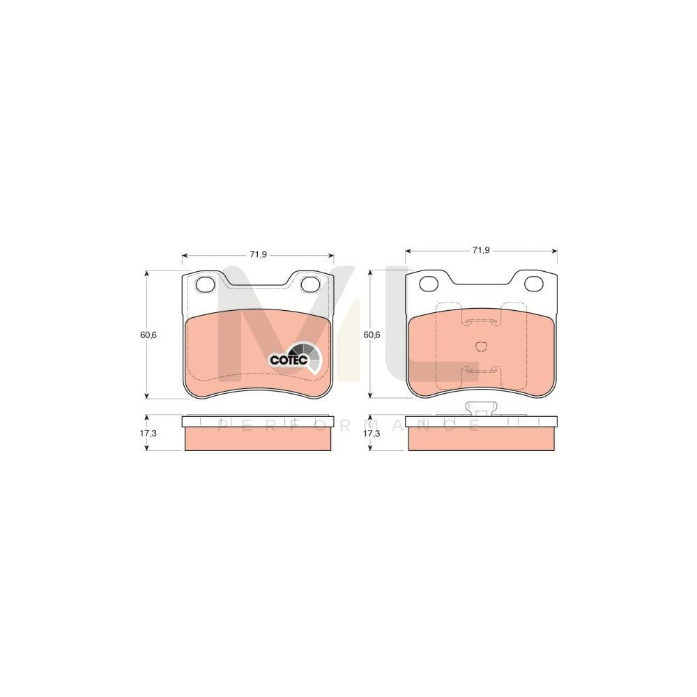 TRW Cotec Gdb1279 Brake Pad Set Not Prepared For Wear Indicator