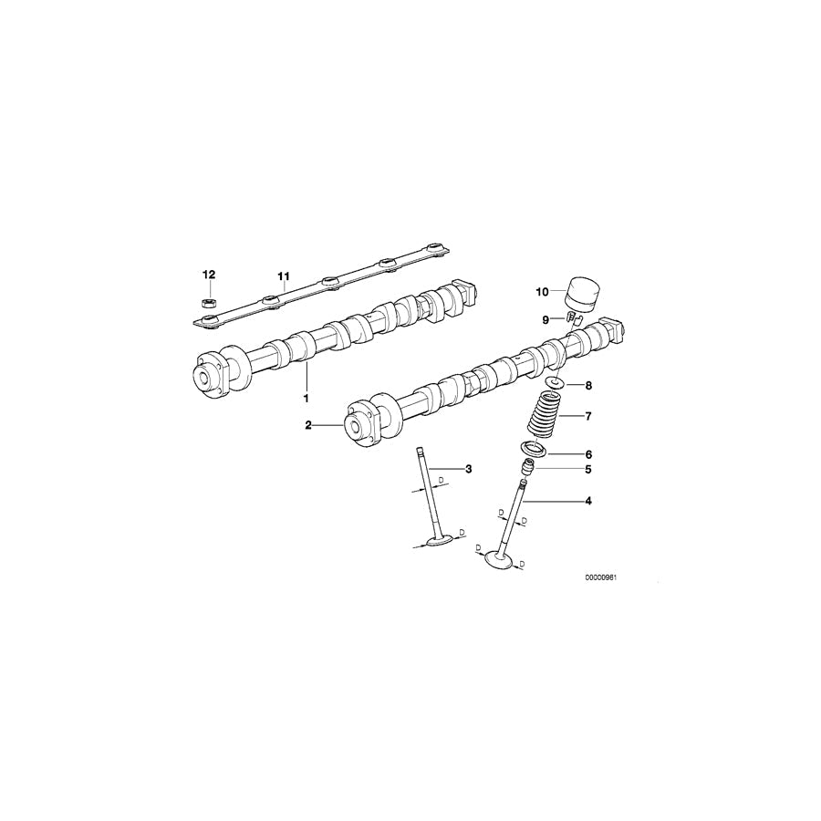 Genuine BMW 11311745105 E39 E31 E38 Inlet Camshaft Zyl.1-4 (Inc. 540i, 740iL & 840Ci)