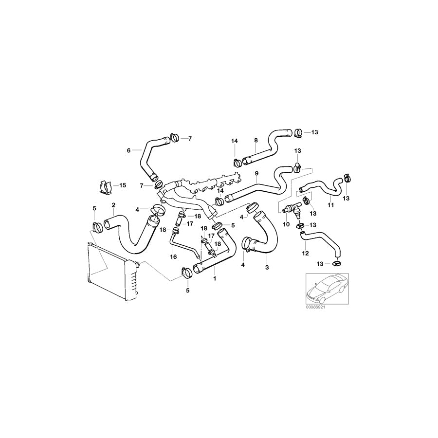 Genuine BMW 11531315302 E34 Return Hose (Inc. M5 3.8, M5 3.6 & M5)
