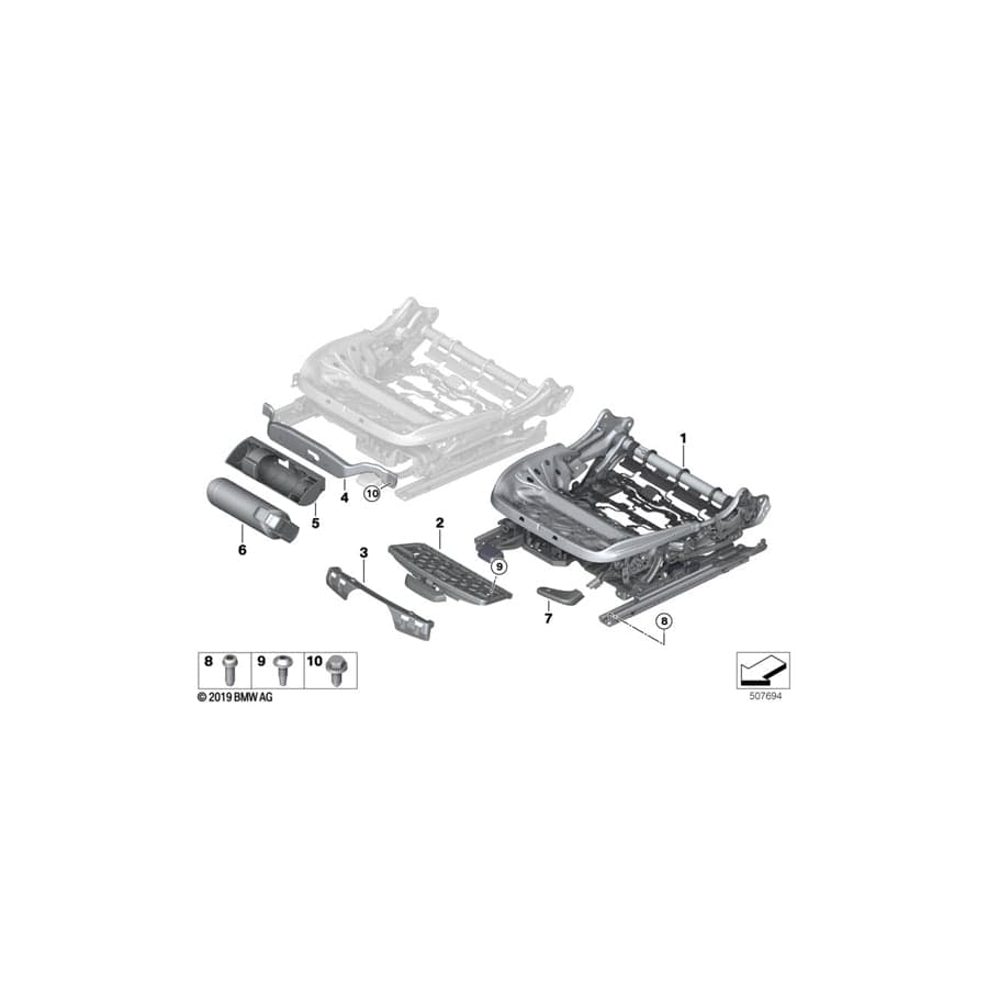 Genuine BMW 52107414576 G16 F92 G21 Carrier Thigh Support (Inc. 330iX & X3)
