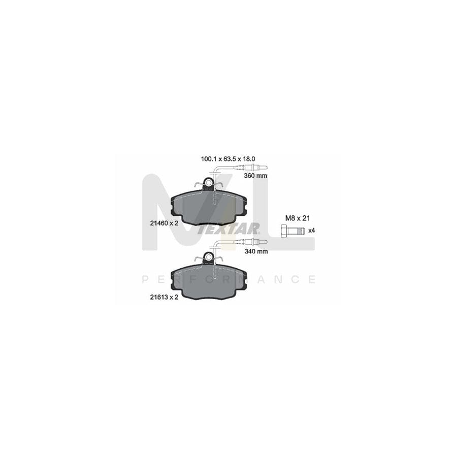 TEXTAR 2146002 Brake pad set for CITRO?N ZX with integrated wear warning contact, with brake caliper screws