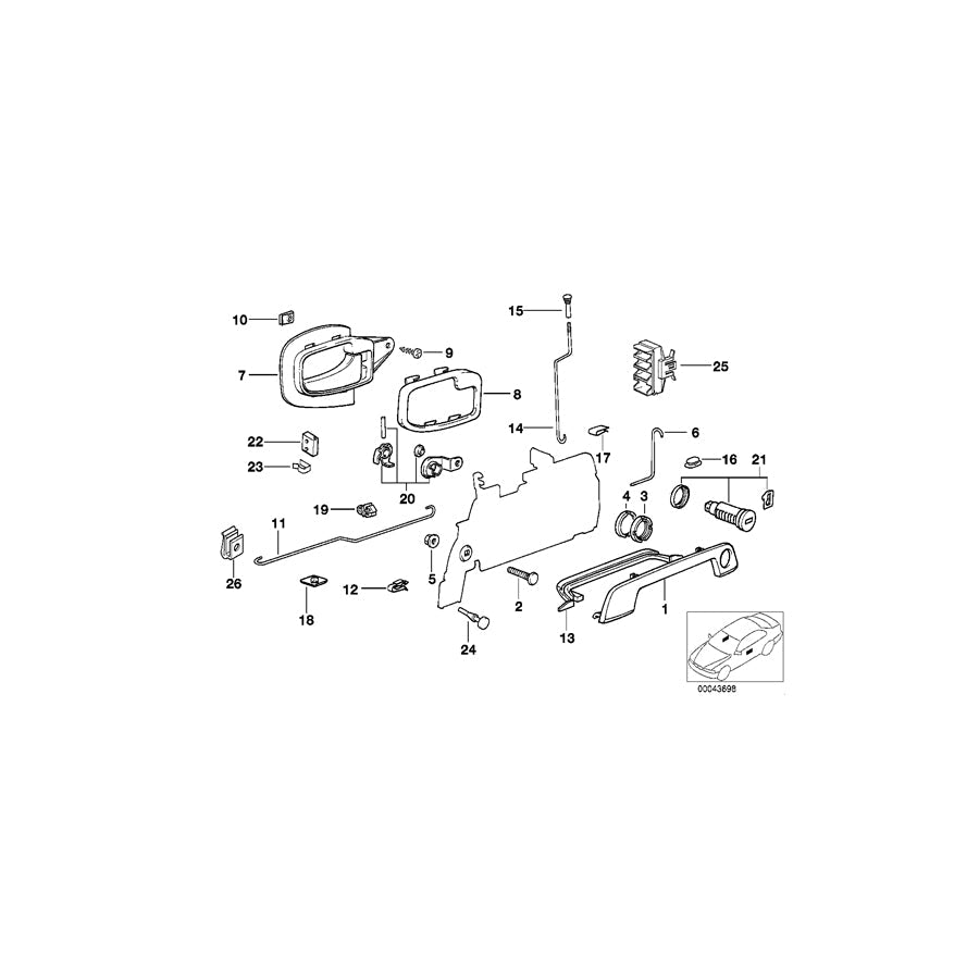 Genuine BMW 51218223639 E36 Left Operating Rod (Inc. 318i, 325i & M3)