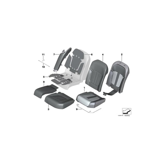 Genuine BMW 52107413451 G12 G11 Cover, Comfort Backrest, Perf. Lthr, Le NAMY MOKKA (Inc. 750dX, 750Li & 740LdX)