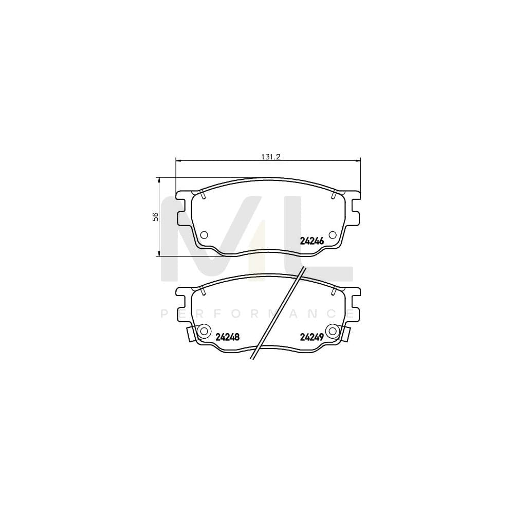 Hella 8DB 355 012-091 Brake Pad Set With Acoustic Wear Warning | ML Performance Car Parts