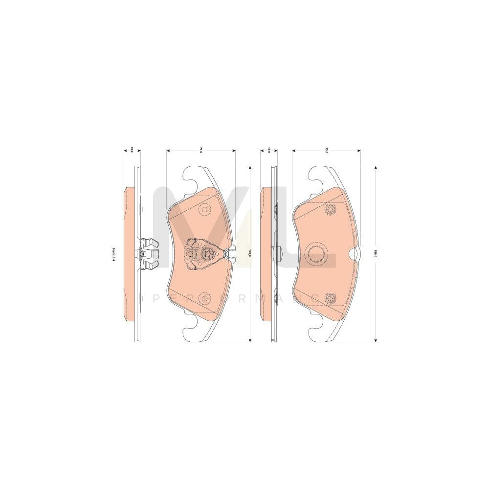 TRW Gdb1833 Brake Pad Set For Ford Focus Mk2 Hatchback (Da_, Hcp, Dp) Prepared For Wear Indicator