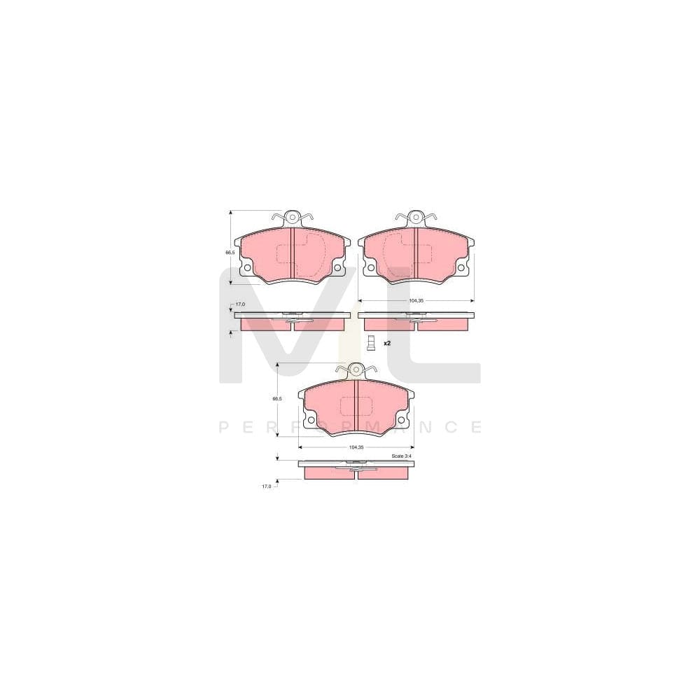 TRW Gdb1223 Brake Pad Set Prepared For Wear Indicator