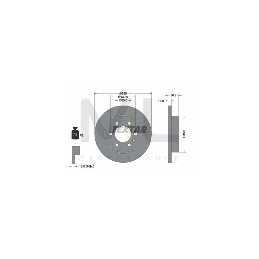 TEXTAR 92301003 Brake Disc suitable for MERCEDES-BENZ SPRINTER Solid, Coated, without wheel hub, without wheel studs  - 1 piece