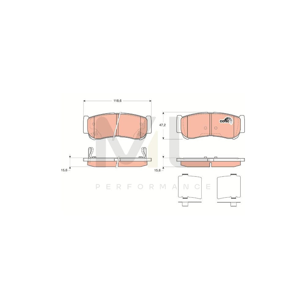 TRW Cotec Gdb3419 Brake Pad Set With Acoustic Wear Warning, With Accessories