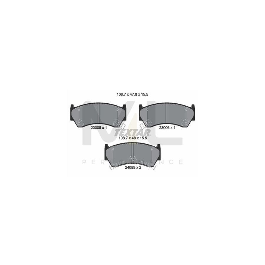 TEXTAR 2300501 Brake pad set with acoustic wear warning