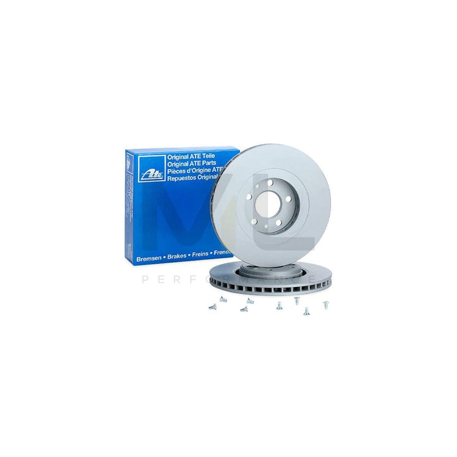 ATE 24.0128-0245.1 Brake Disc Vented, Coated, Alloyed / High-carbon, with bolts/screws  - 1 piece