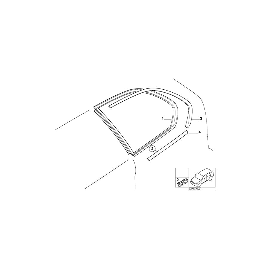 Genuine BMW 51368408453 E53 Covering Upper Left CHROM (Inc. X5)
