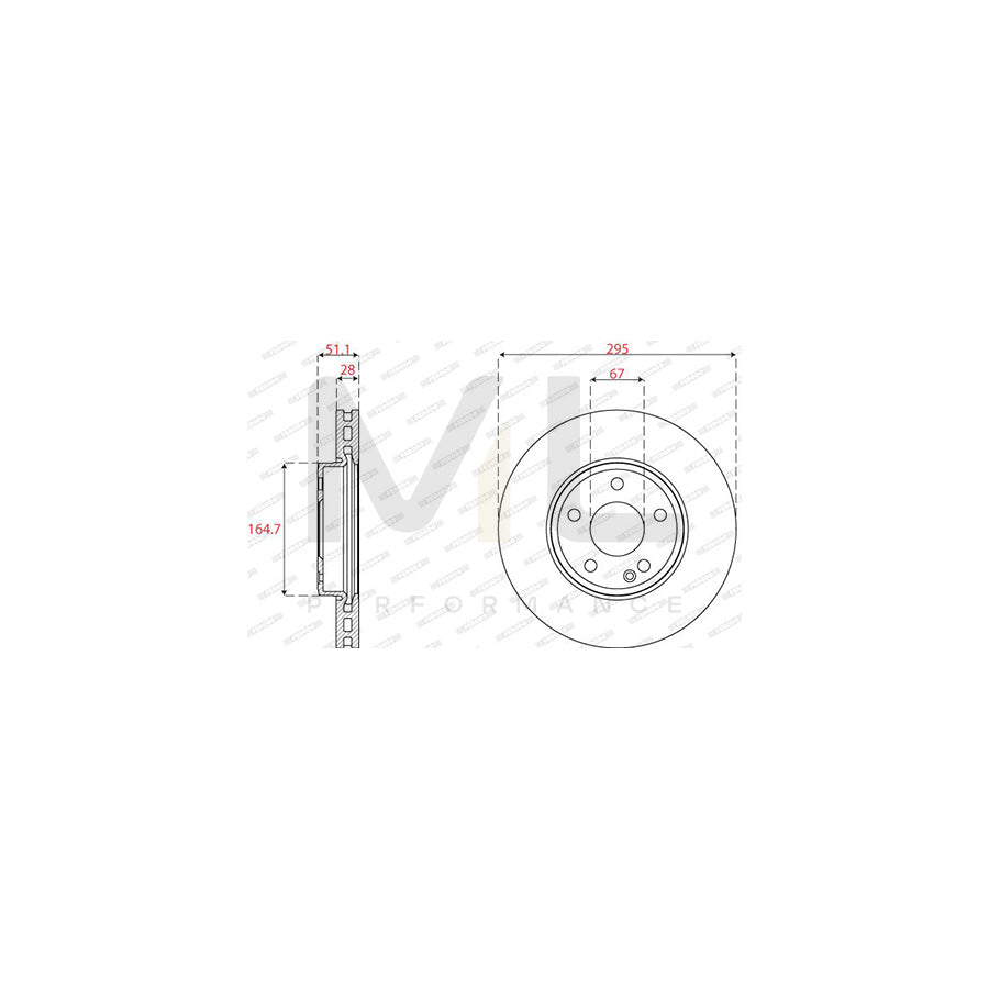 Ferodo DDF2760C Brake Disc Vented  - Pair