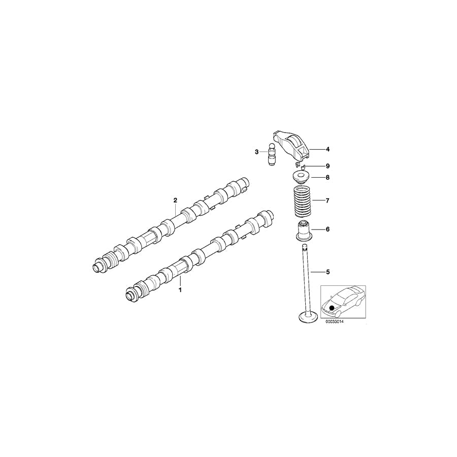 Genuine BMW 11312248302 E38 Camshaft Exhaust Zyl.5-8 (Inc. 740d)