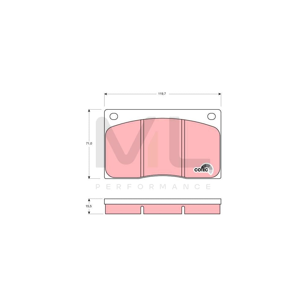 TRW Cotec Gdb585 Brake Pad Set Not Prepared For Wear Indicator
